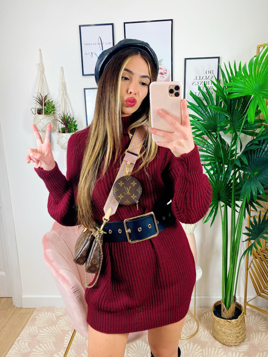 Abito in maglia bordeaux - R.a. Boutique 