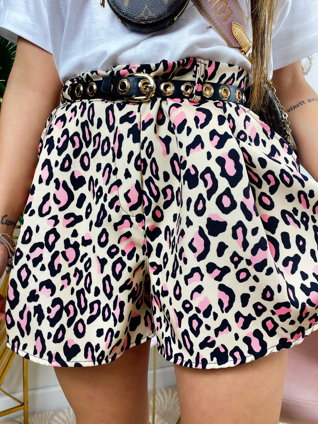 Short maculato beige Dettagli Rosa - R.a. Boutique 