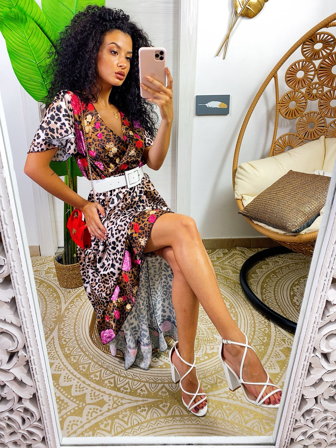 Abito con gonna asimmetrica maculato - R.a. Boutique 