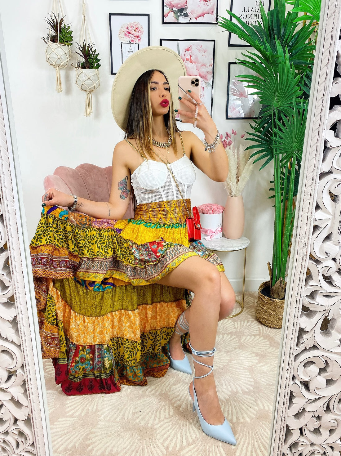 Gonna asimmetrica sfumature gialle - R.a. Boutique 