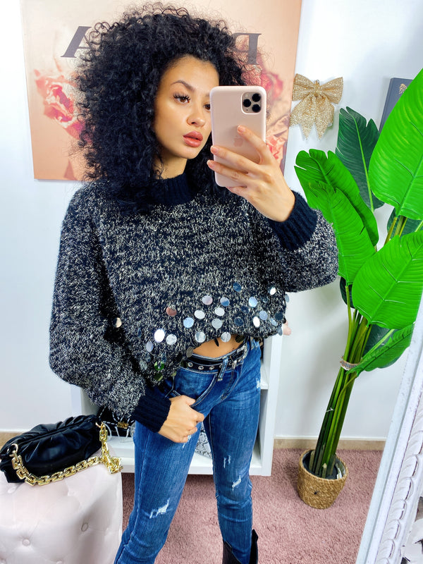 Pullover mit Maxi-Pailletten