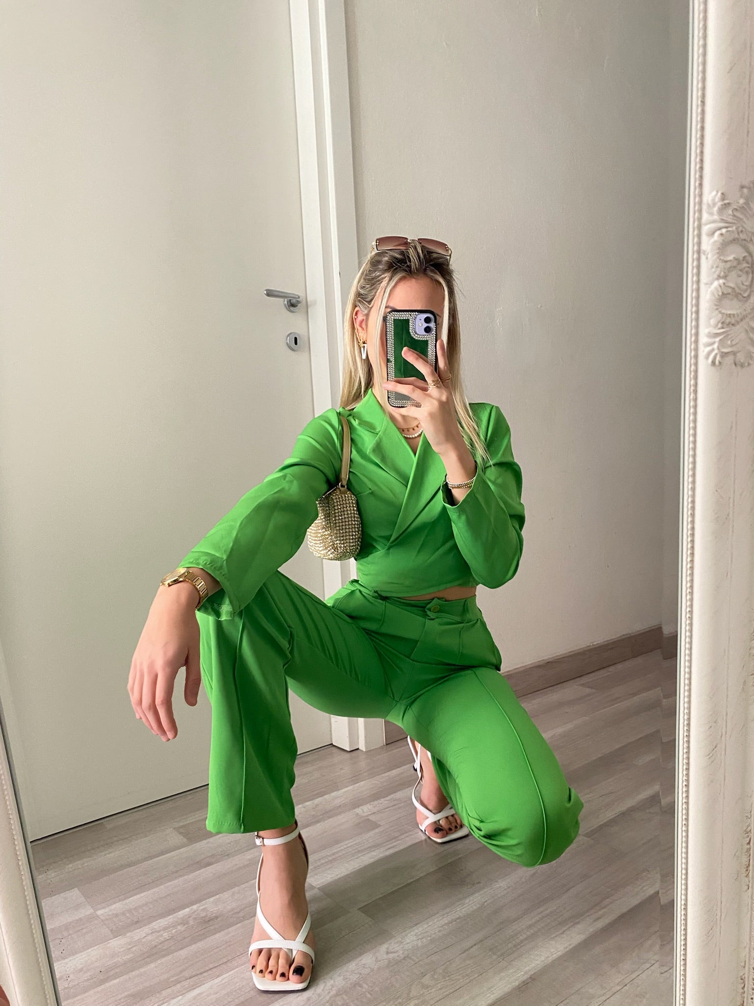 Completo top e pantalone verde - R.a. Boutique 