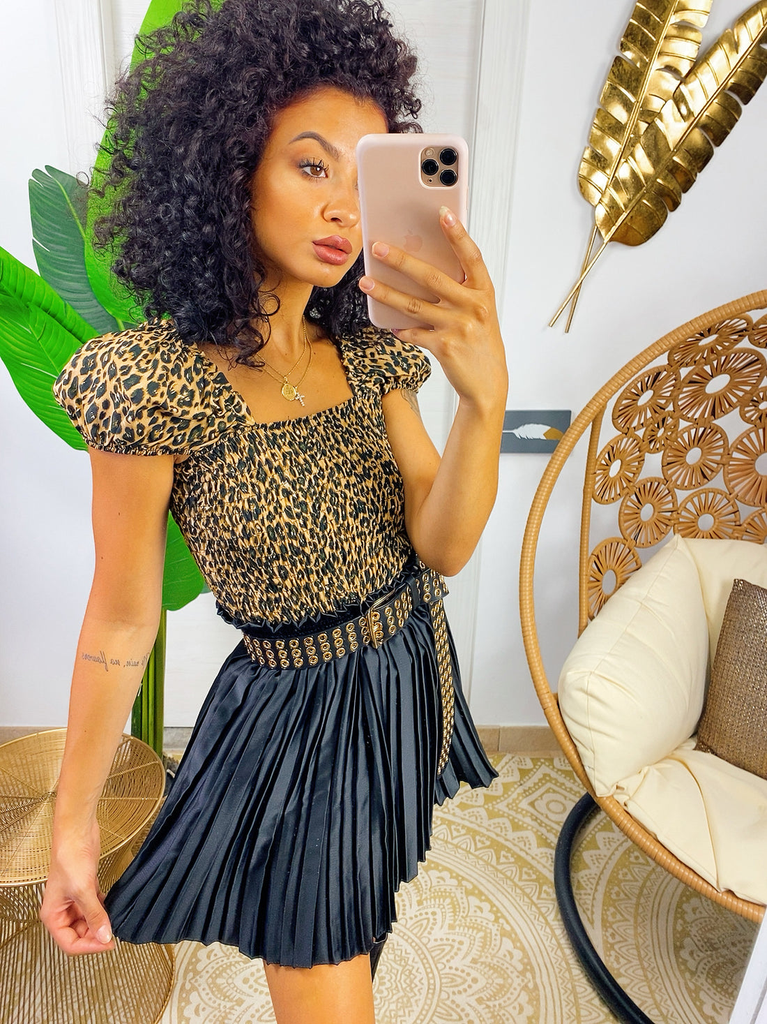 Top arricciato maculato - R.a. Boutique 