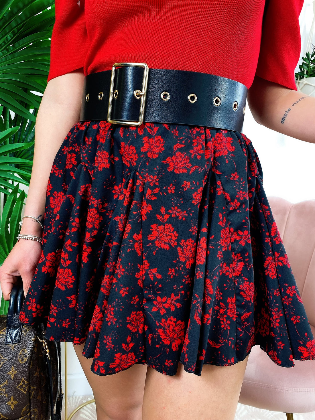 Gonna a fiorellini Rossi - R.a. Boutique 