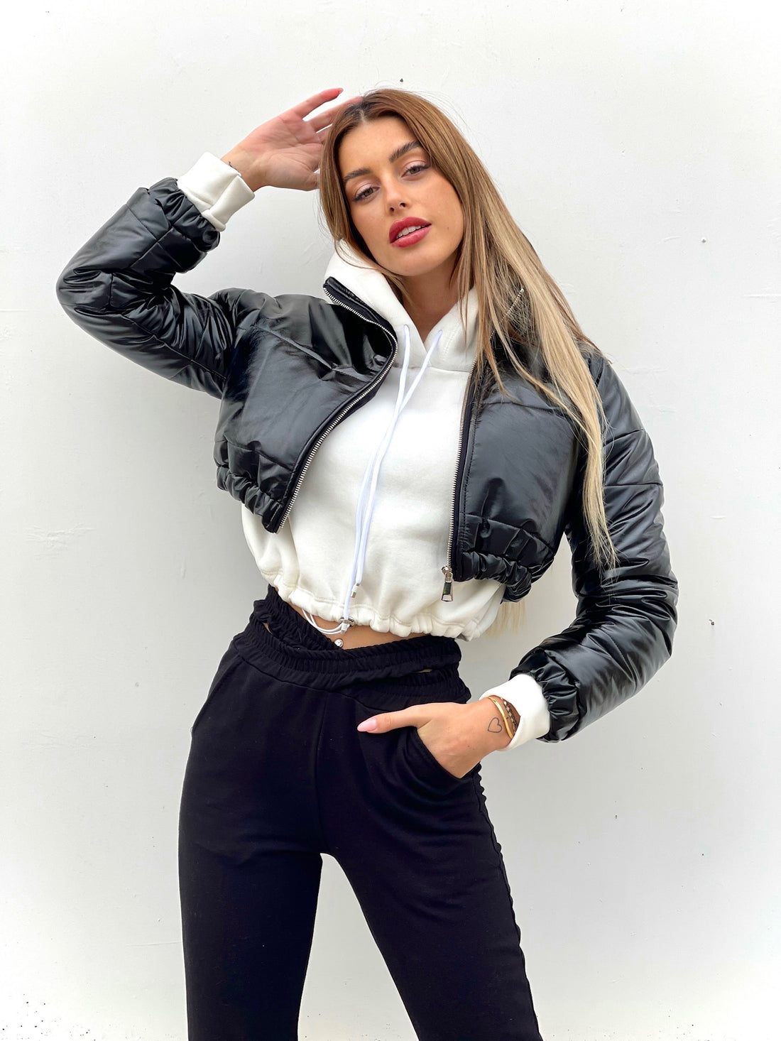 Bomber crop nero - R.a. Boutique 