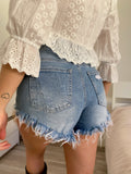 Short in jeans con stelle e catenina - R.a. Boutique 