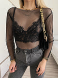 Bralette in pizzo nera - R.a. Boutique 