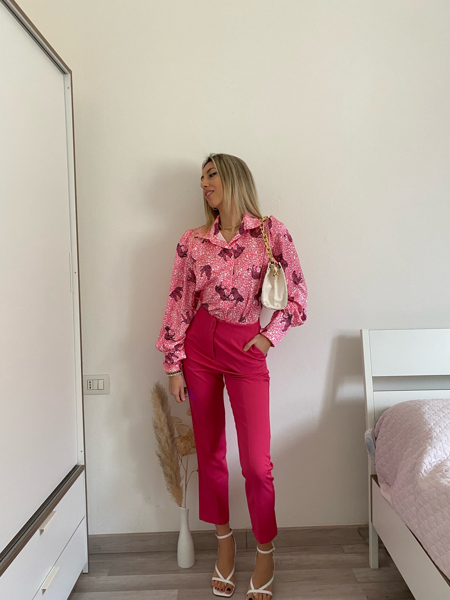 Pantalone vita alta Fuxia - R.a. Boutique 