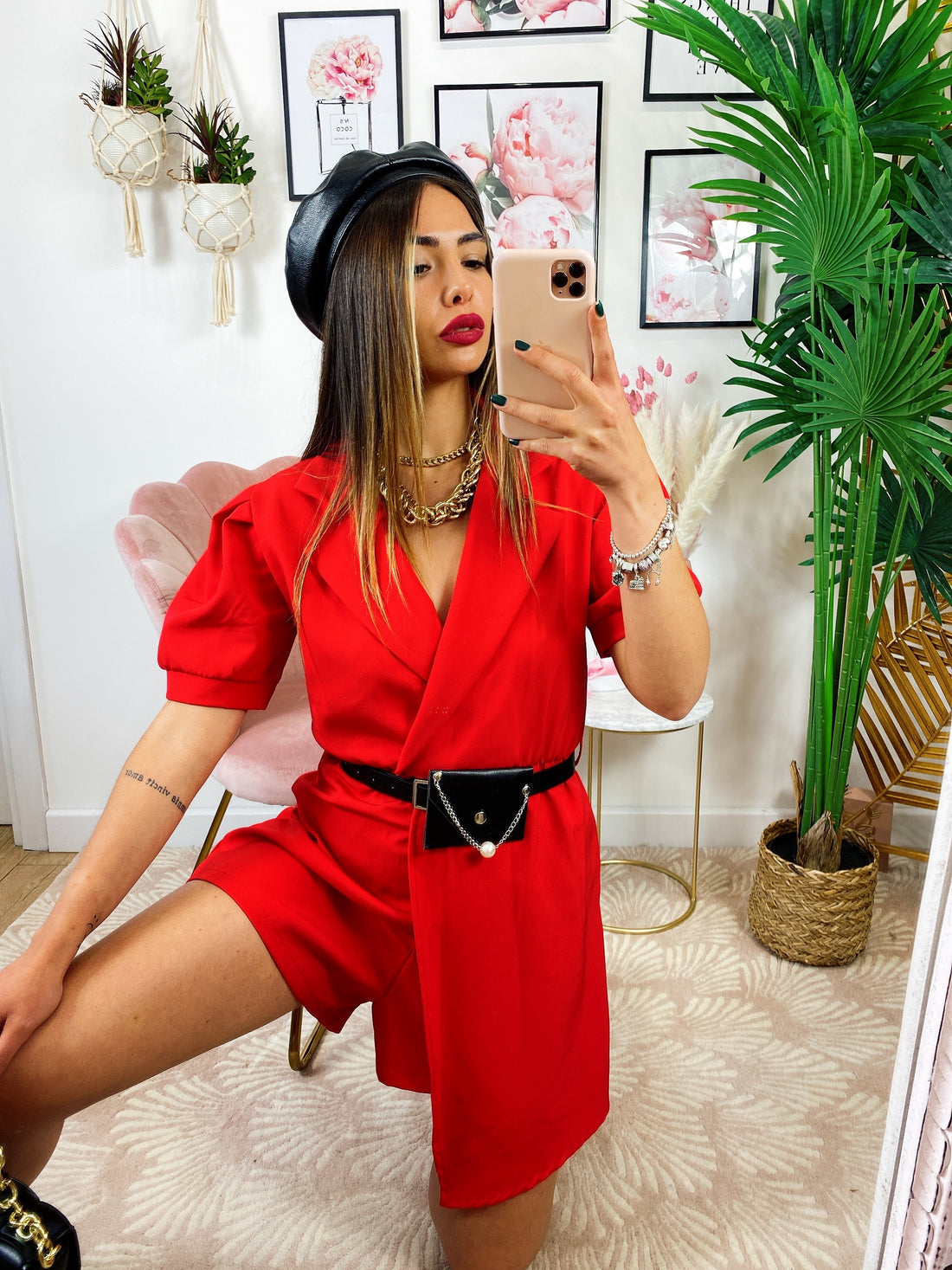 Tutina rossa con borsetta - R.a. Boutique 