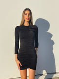 Abito nero con drappeggio - R.a. Boutique 