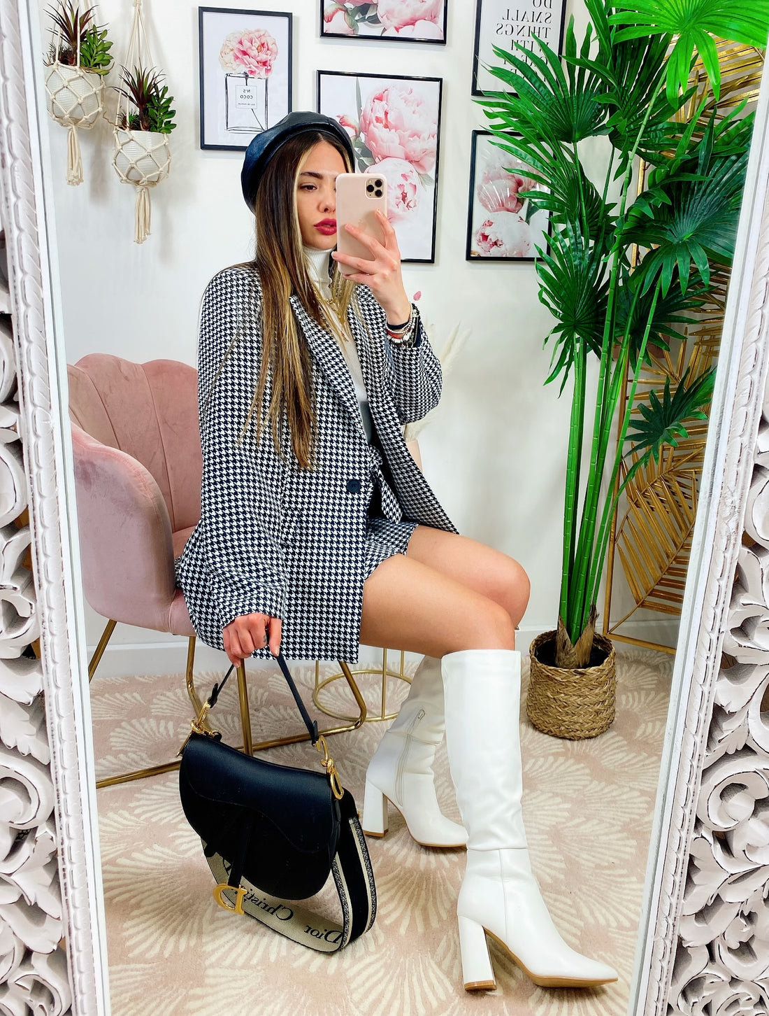 Completo Gonna e giacca pied de poule nero - R.a. Boutique 