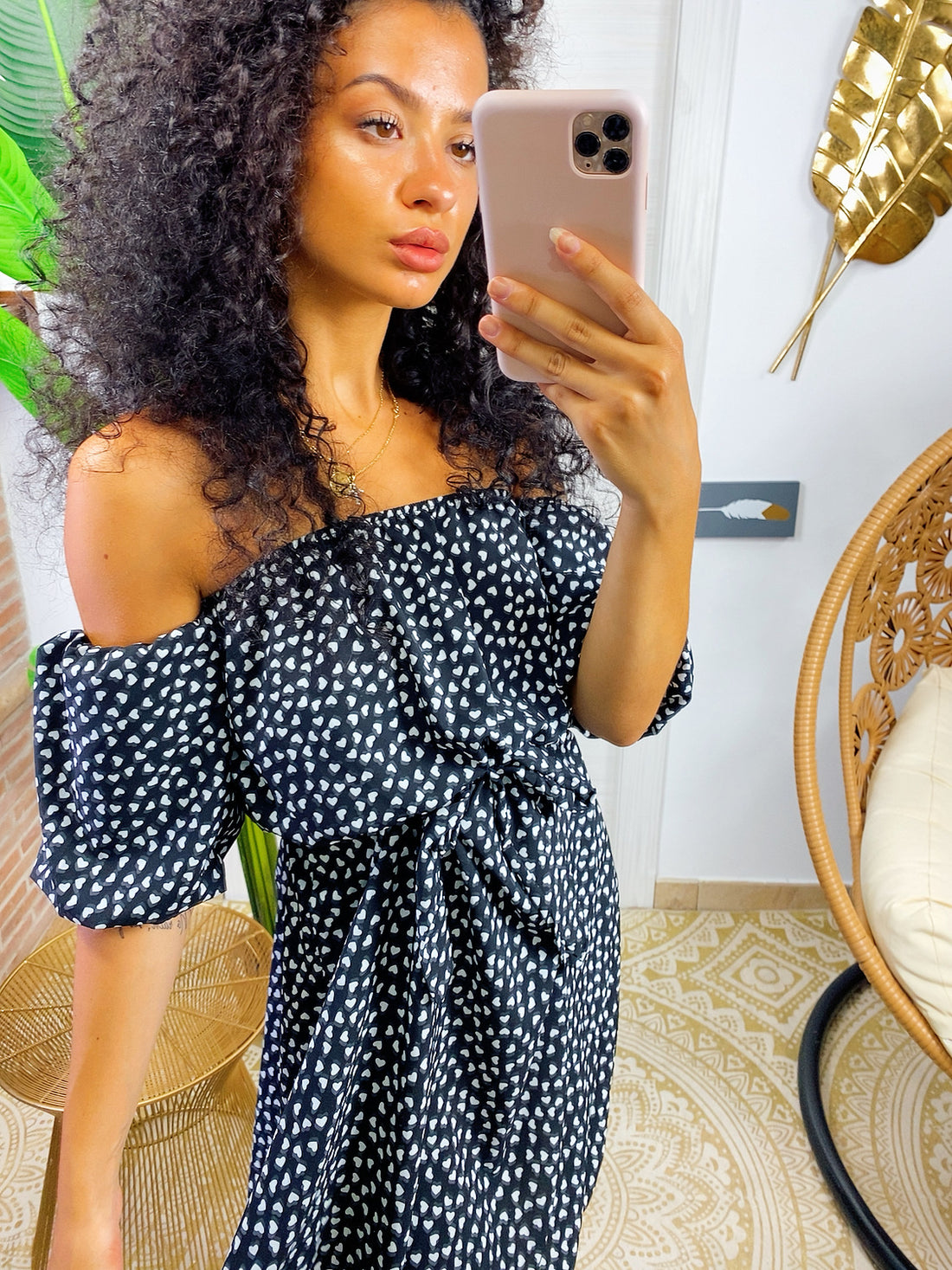 Abito a cuori con scollo a barchetta - R.a. Boutique 