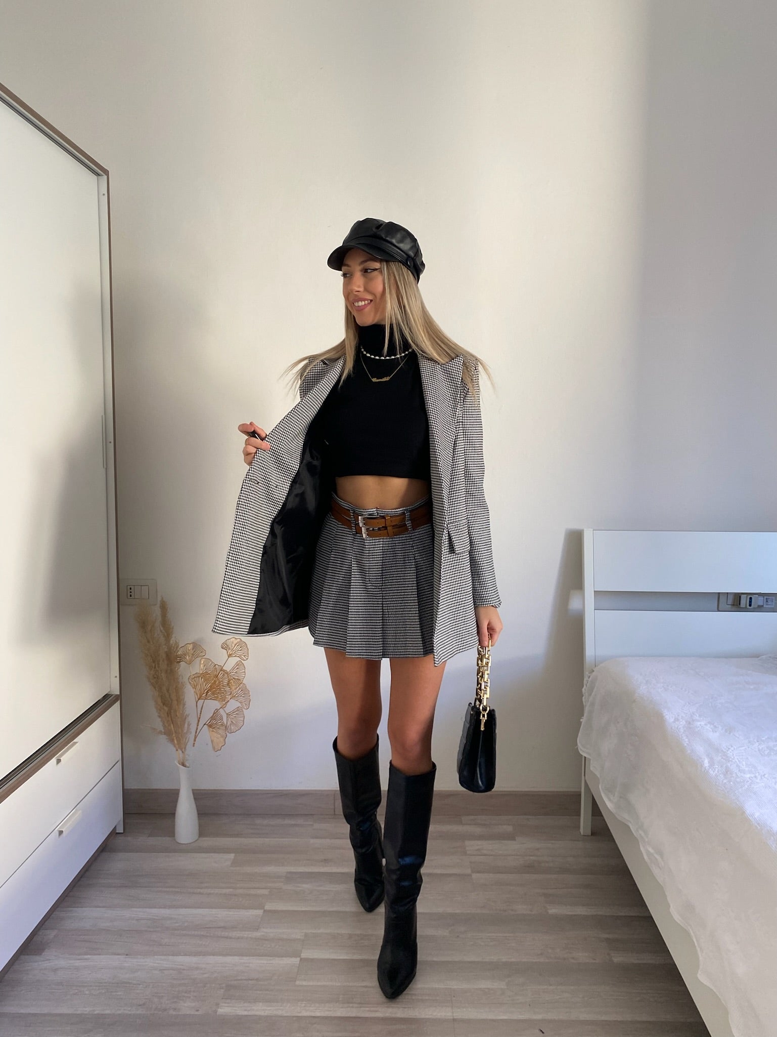 Gonna college con cintura - R.a. Boutique 