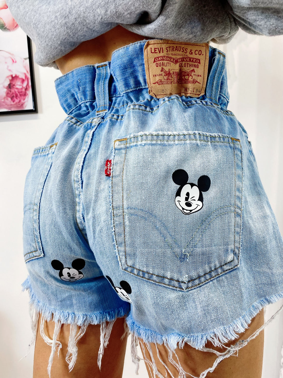 Short Levi’s Vintage con stampa topolino bagno chiaro - R.a. Boutique 