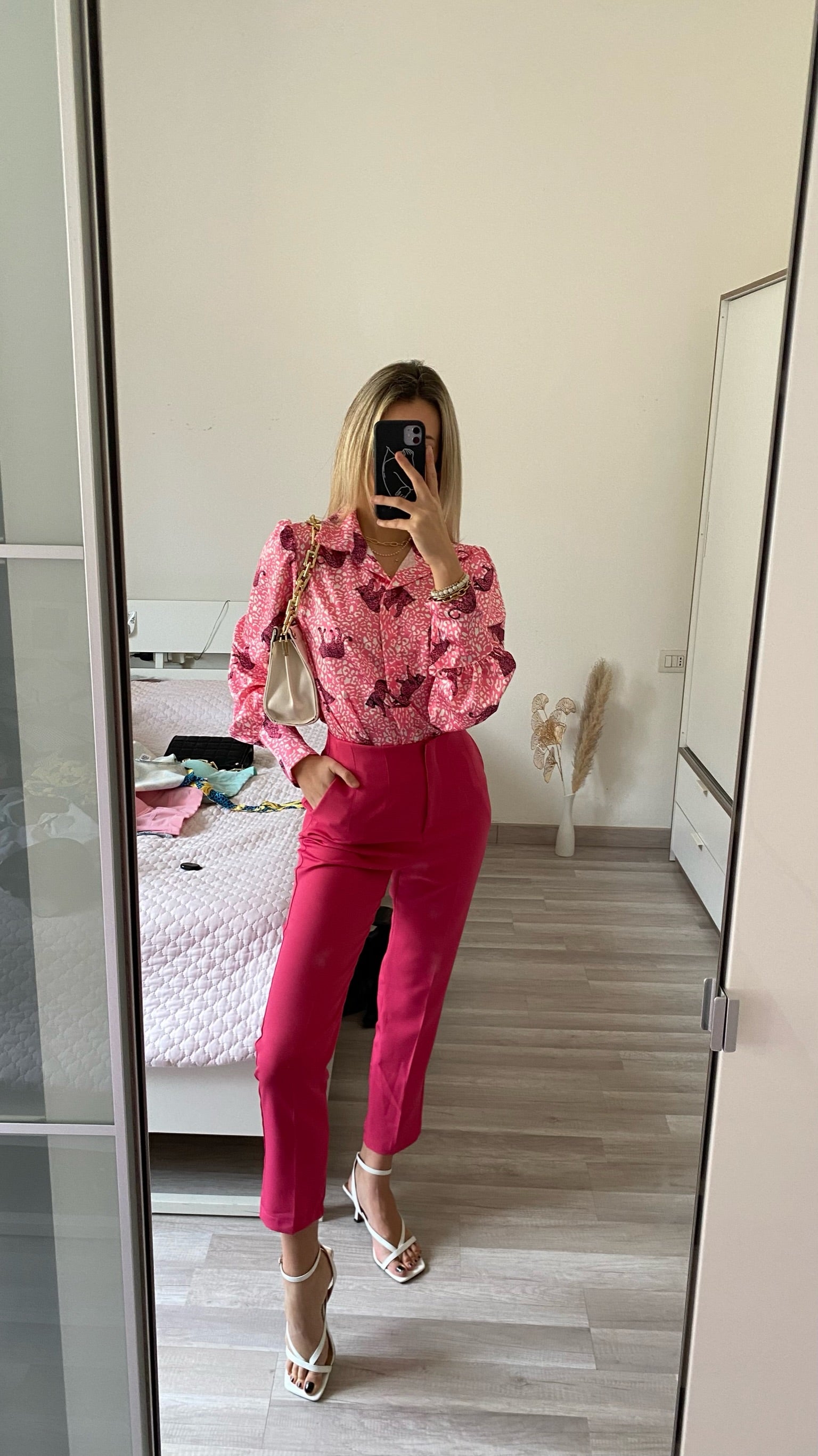 Pantalone vita alta Fuxia - R.a. Boutique 