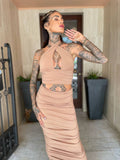 Completo top e gonna nude - R.a. Boutique 