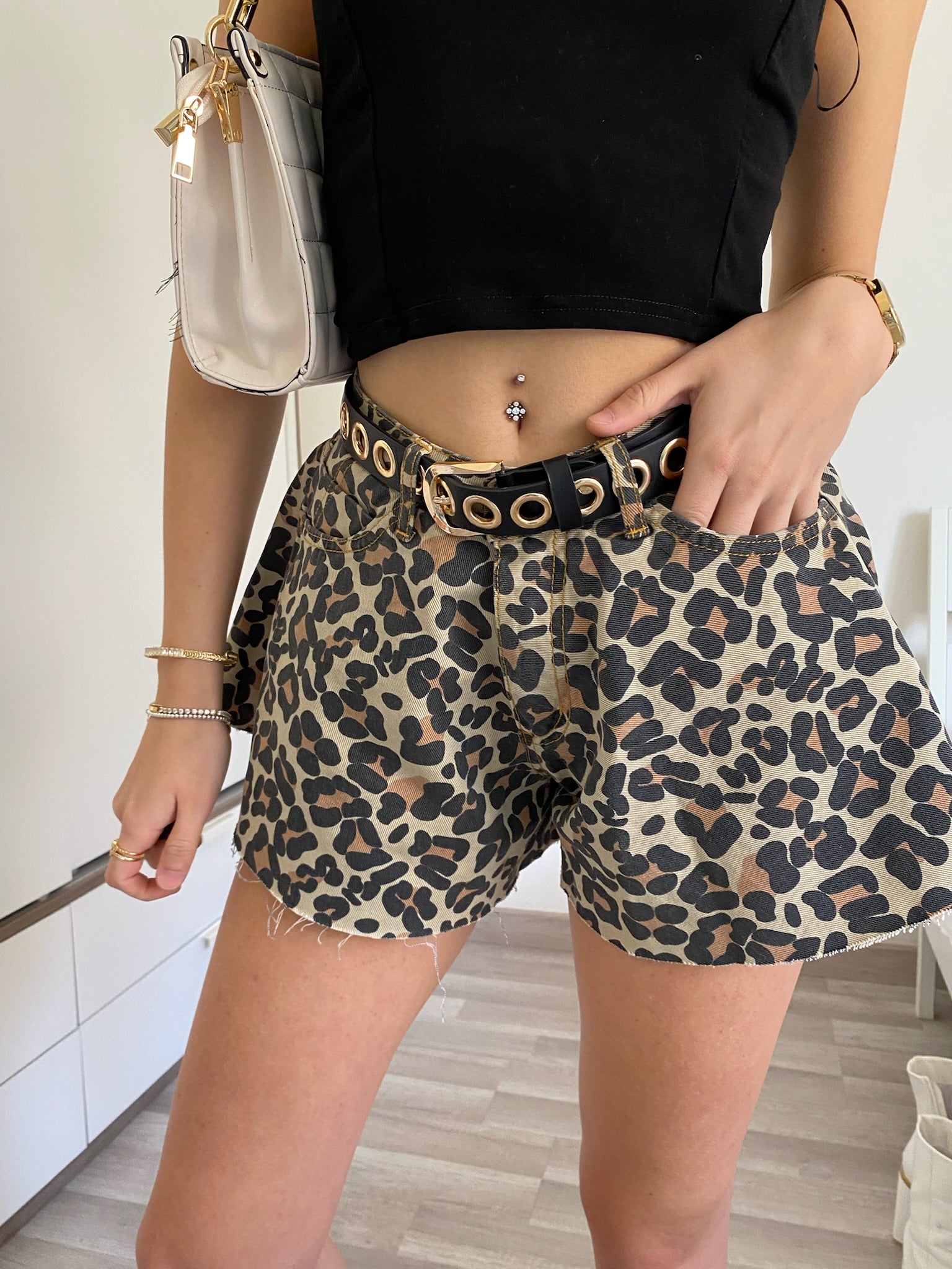 Short a farfalla animalier - R.a. Boutique 