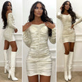 Abito in velluto glitter bianco - R.a. Boutique 