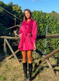 Abito in raso fuxia - R.a. Boutique 