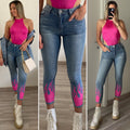 Jeans flame Fuxia - R.a. Boutique 