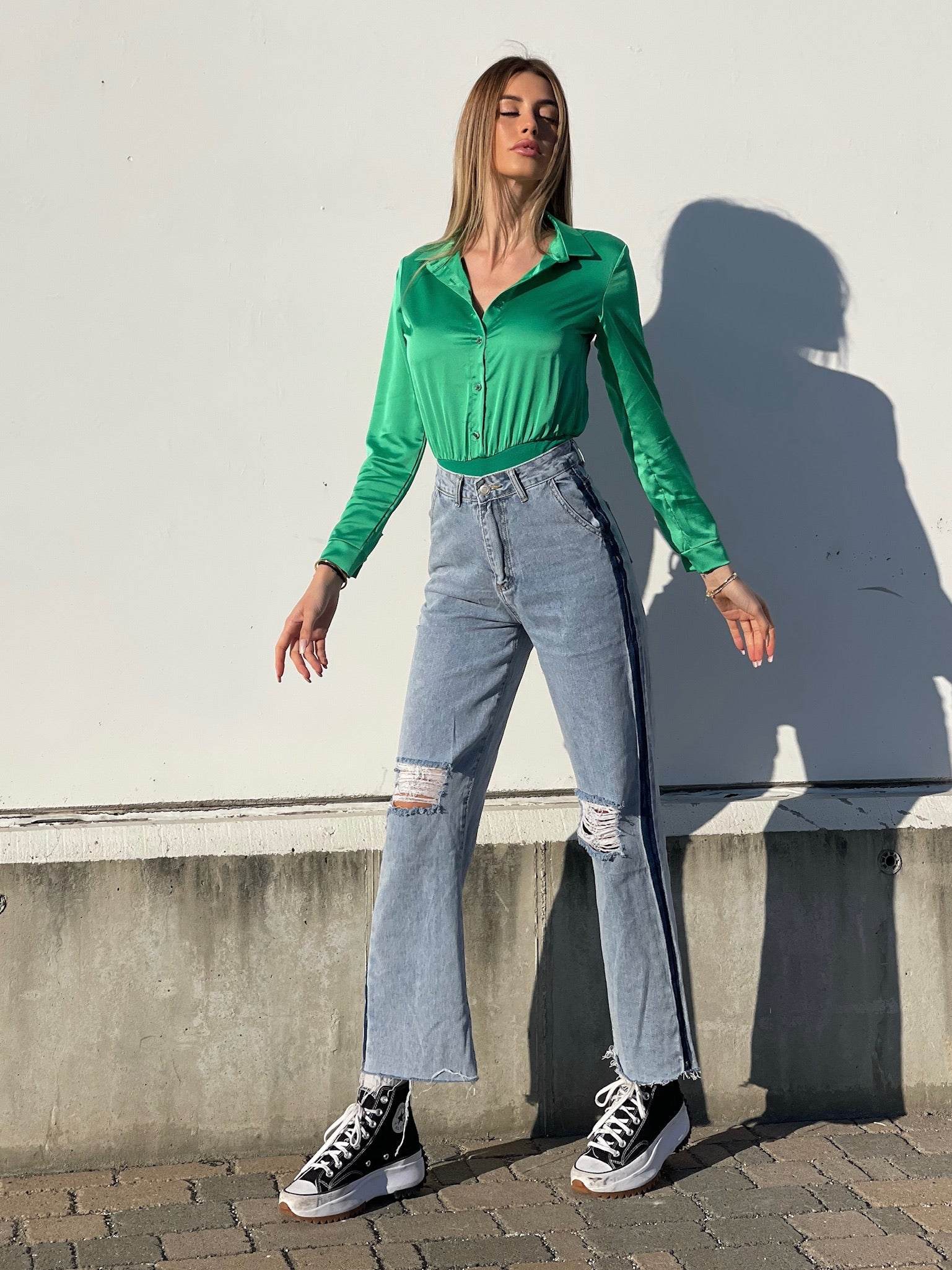 Body camicia verde smeraldo - R.a. Boutique 