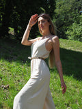 Tuta beige a palazzo spalline in catena - R.a. Boutique 