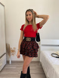 Top plissettano rosso - R.a. Boutique 