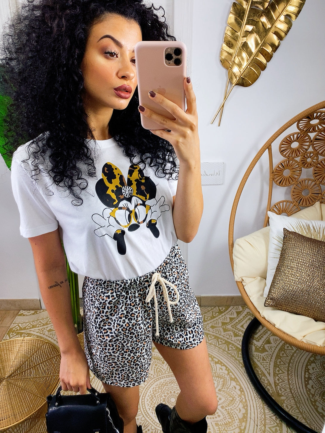 T-shirt con stampa fiocco maculata - R.a. Boutique 