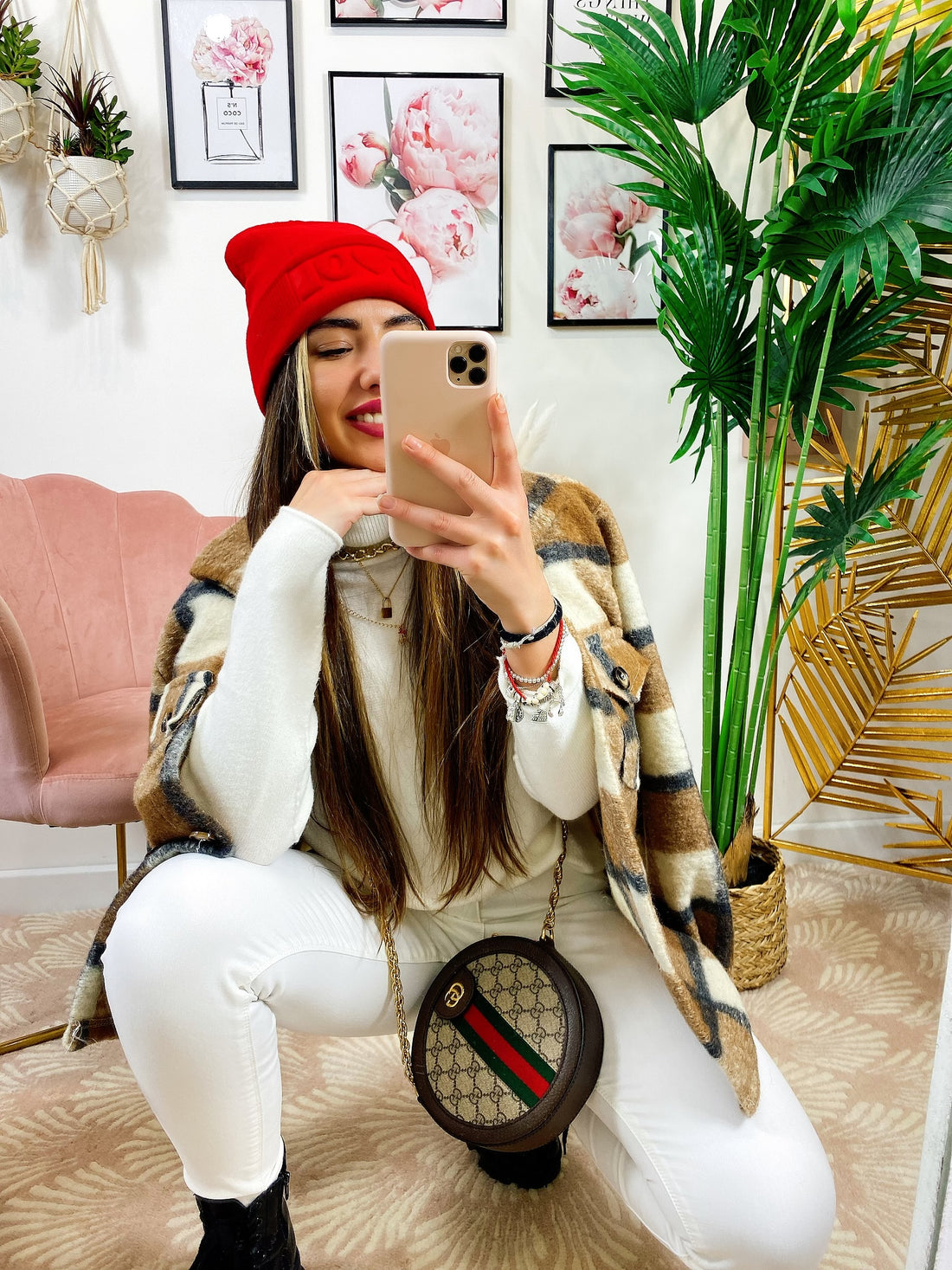 Giacca a quadri Camel - R.a. Boutique 