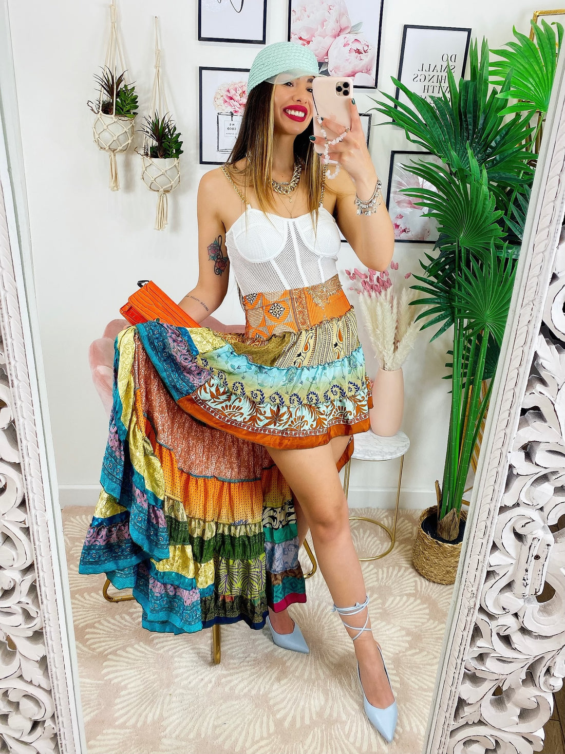 Gonna asimmetrica rainbow orange - R.a. Boutique 