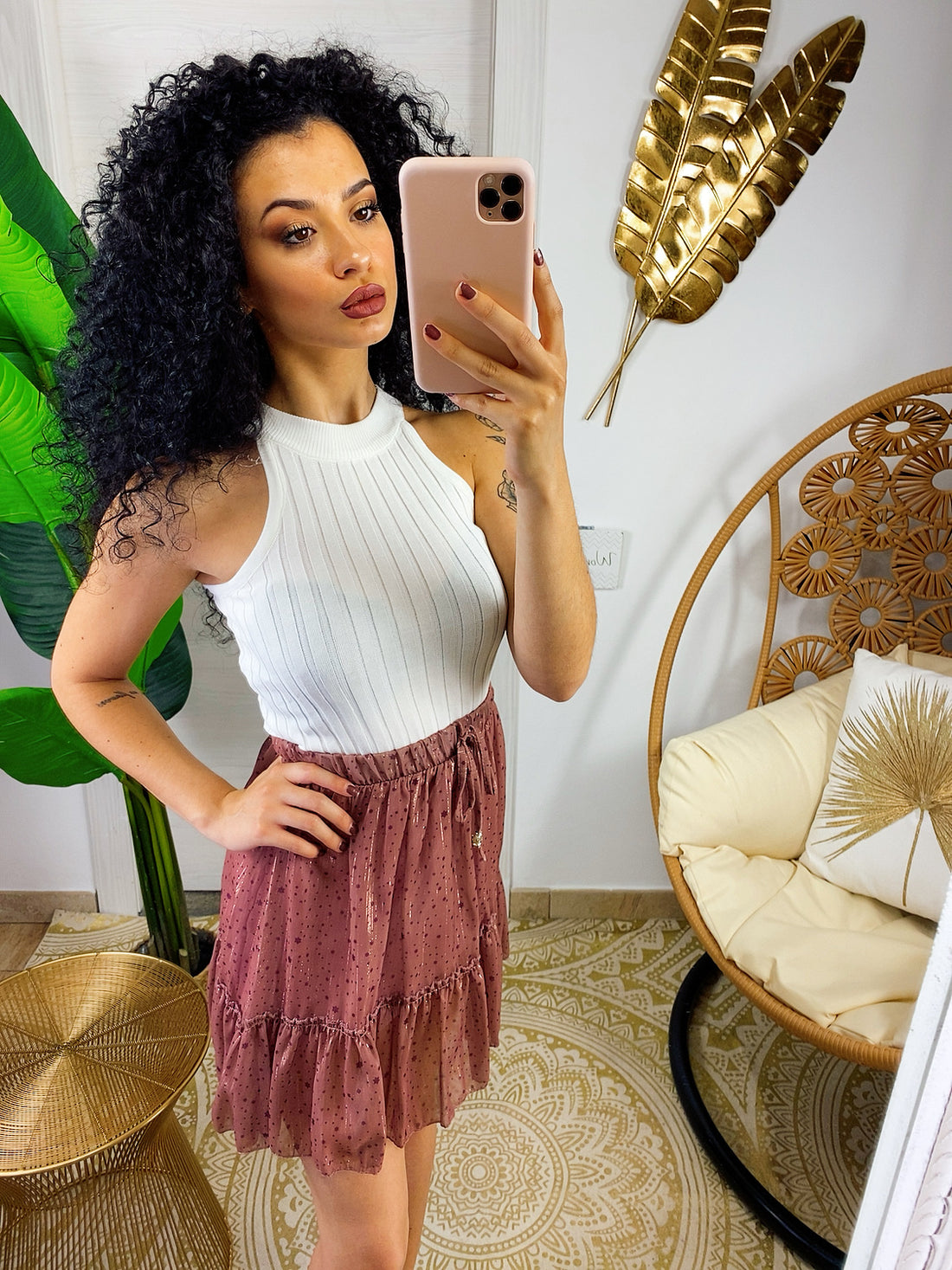 Gonna con stelline rosa - R.a. Boutique 