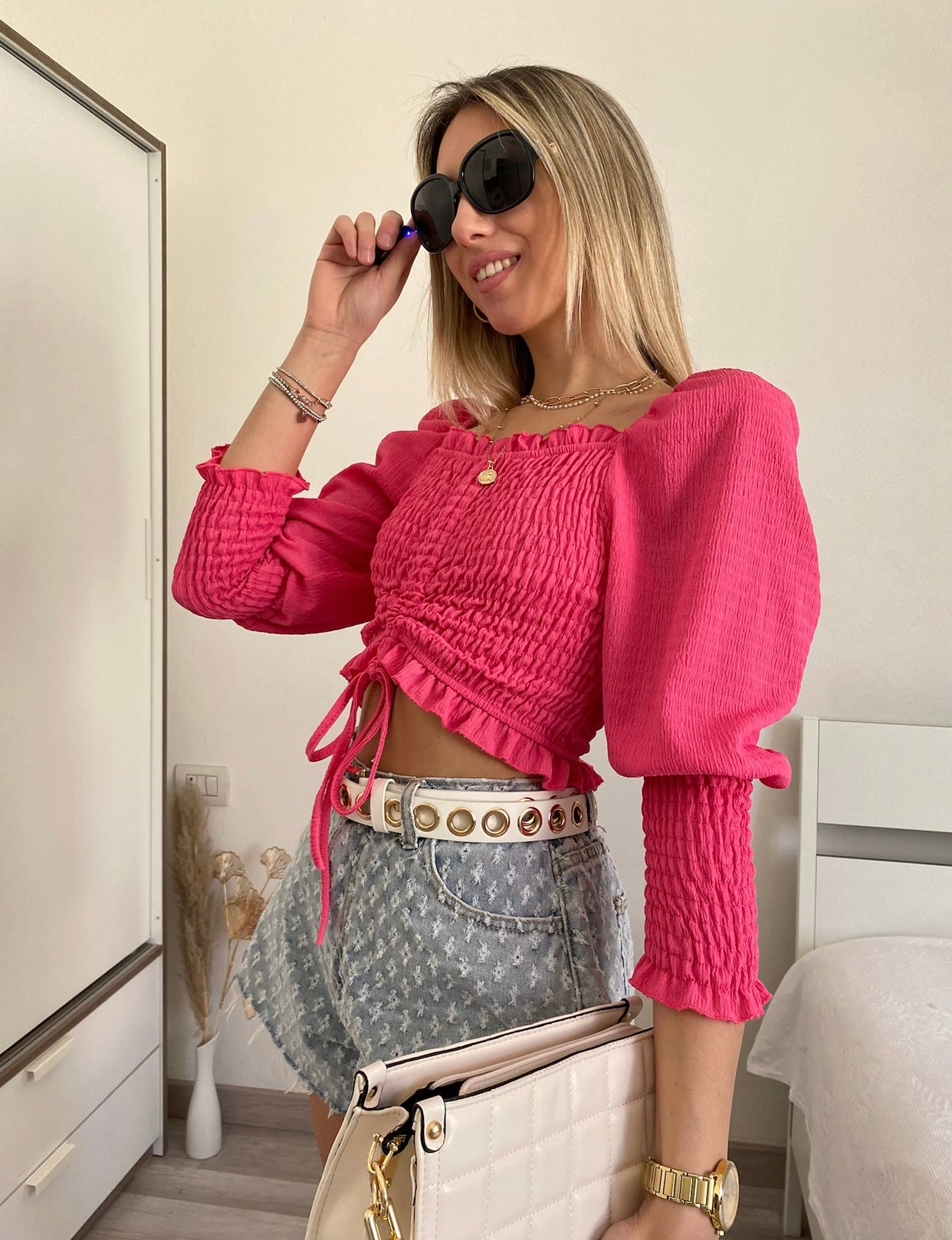 Top arricciato Fuxia - R.a. Boutique 