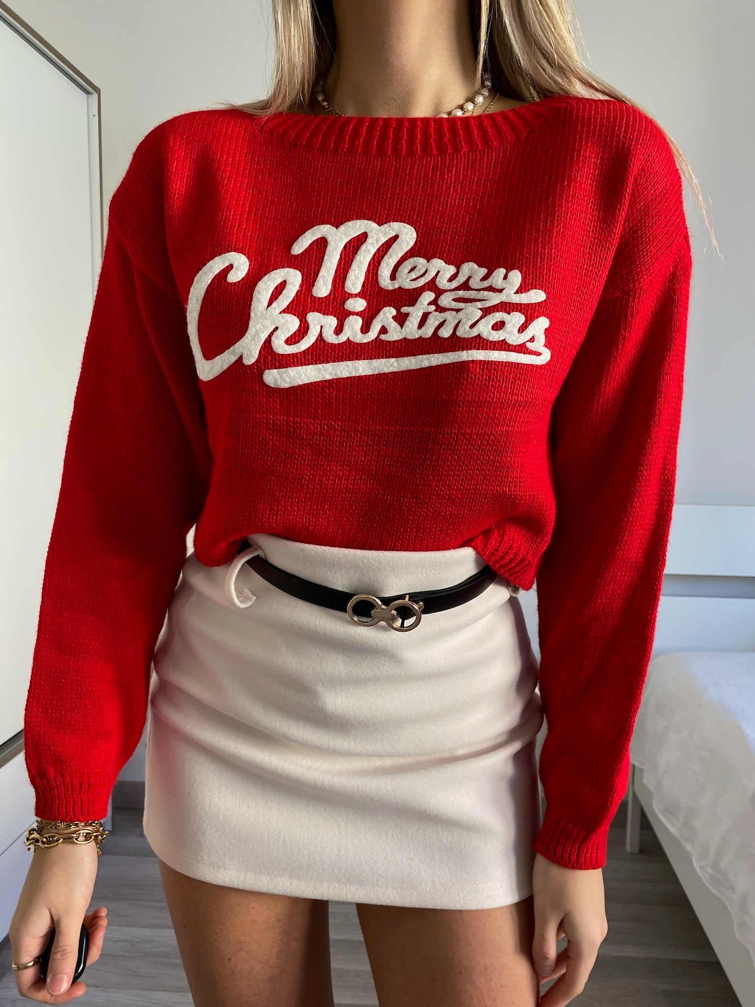 Maglione Merry Christmas rosso - R.a. Boutique 