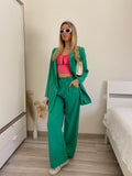 Completo oversize giacca e pantalone verde - R.a. Boutique 