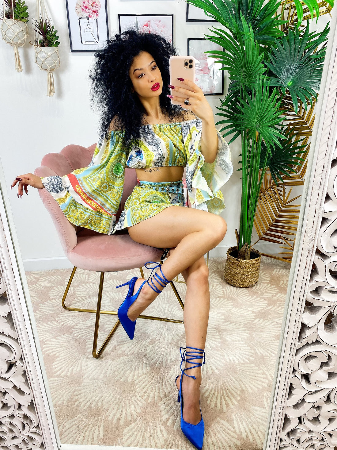 Completo etnico dettagli celesti - R.a. Boutique 