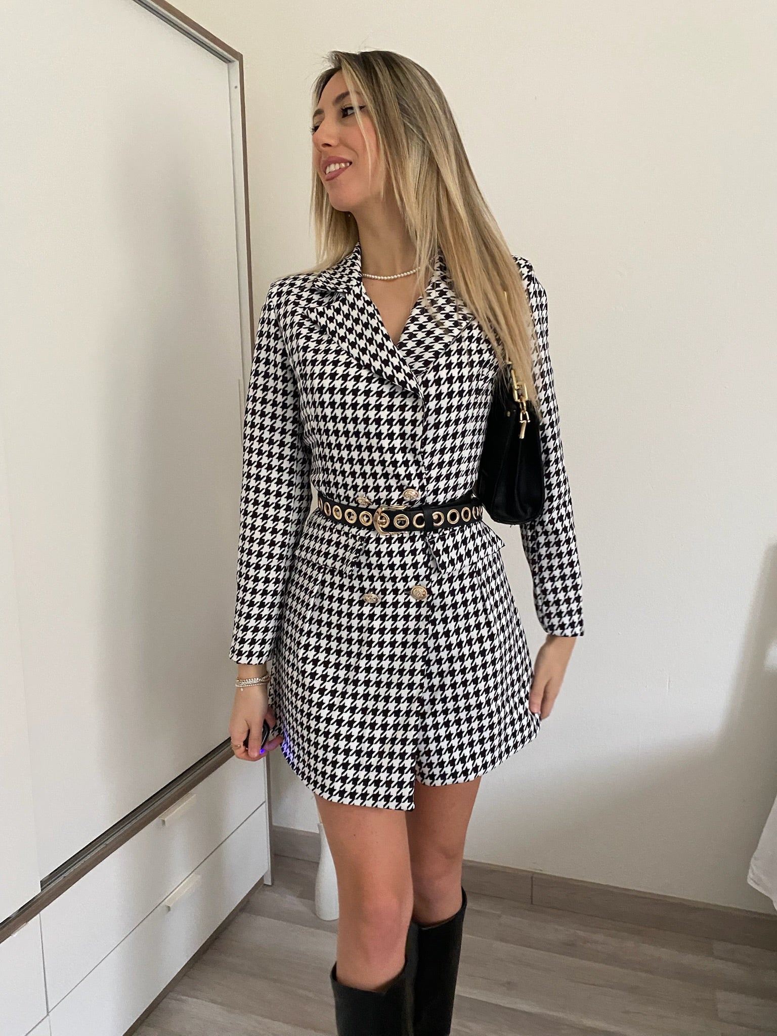 Abito a blazer pied de poule - R.a. Boutique 