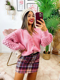 Maglione con onde e bottoni gioiello Rosa - R.a. Boutique 