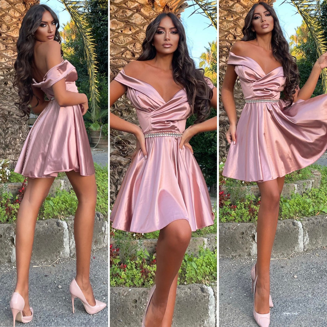 Abito corto cipria - R.a. Boutique 