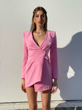 Abito a blazer con bottone rosa barbie - R.a. Boutique 