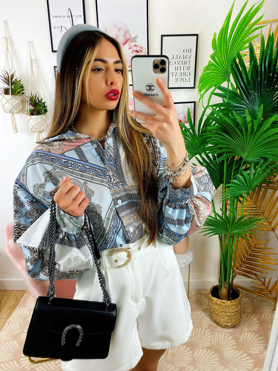 Camicia etnica sfumature Celesti - R.a. Boutique 