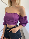 Top purple scollo a cuore - R.a. Boutique 