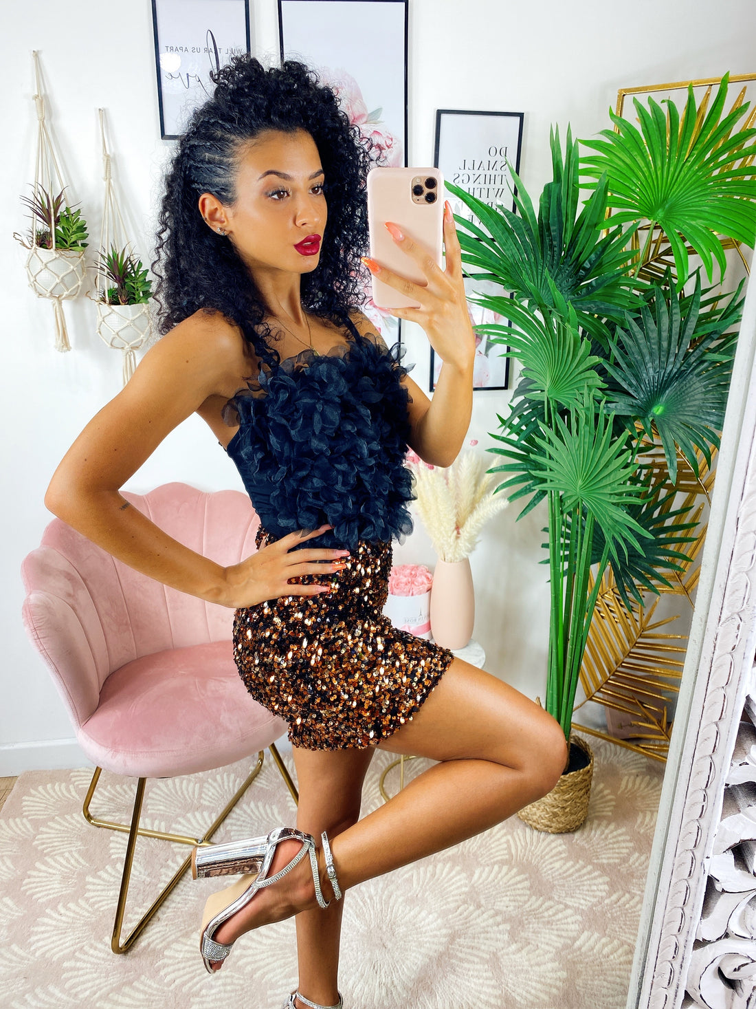 Gonna con paillettes bronzo - R.a. Boutique 