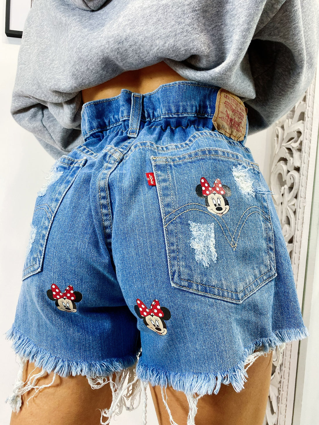 Short Levi’s Vintage stampa topolina con strappi - R.a. Boutique 