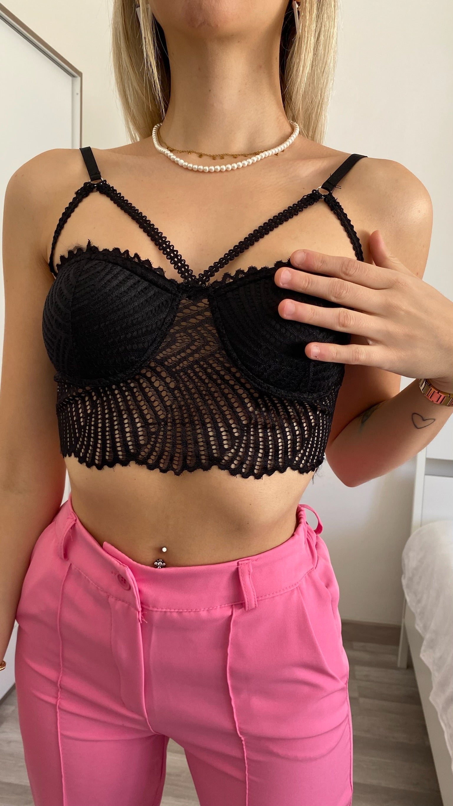 Bralette in pizzo nera - R.a. Boutique 