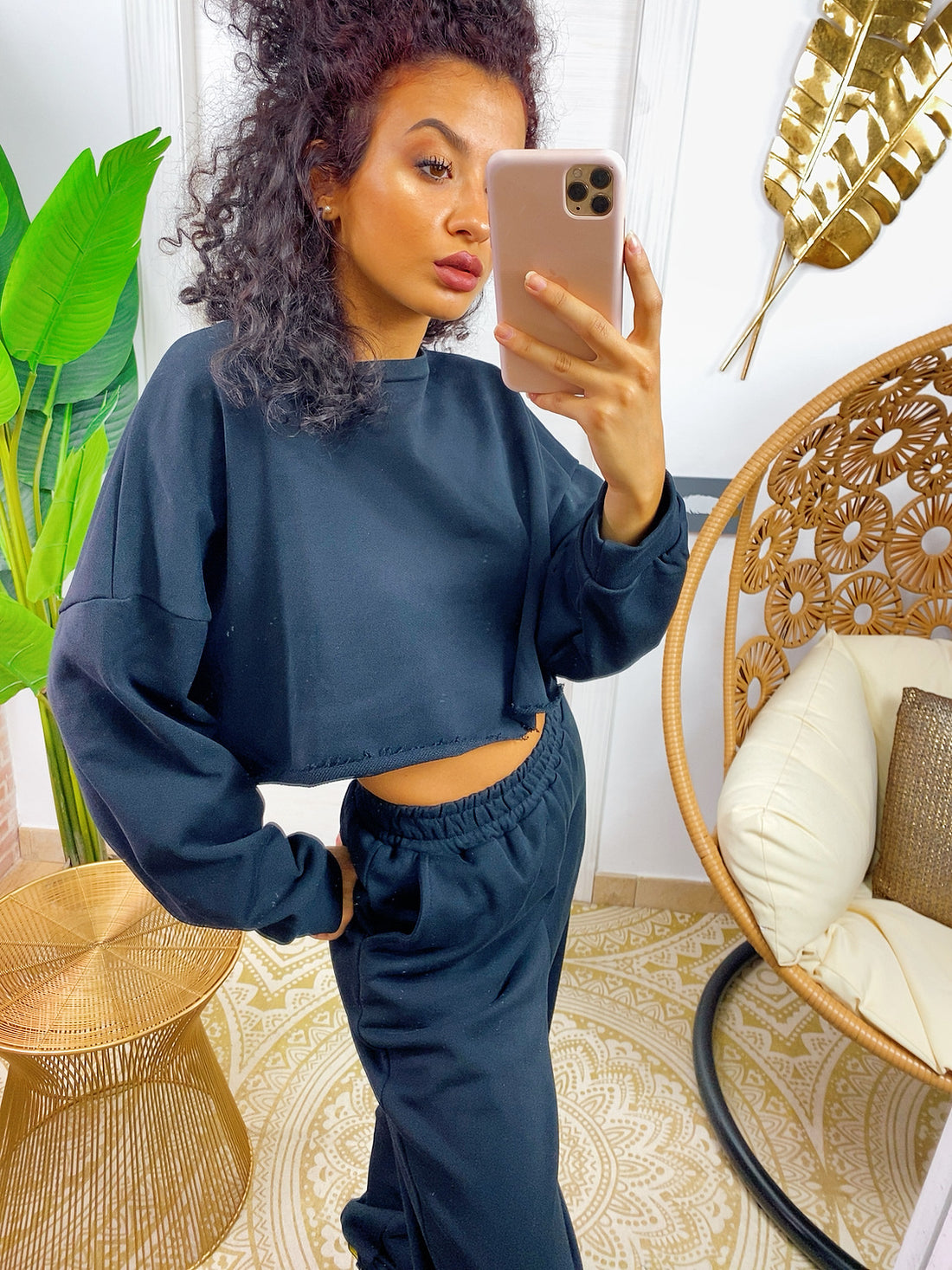 Tuta due pezzi nera maglia over - R.a. Boutique 