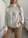 Pull bianco a collo alto - R.a. Boutique 