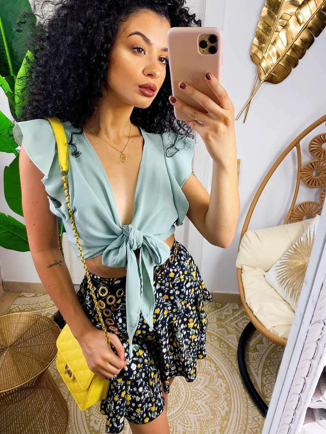 Top verdino con fiocco - R.a. Boutique 