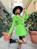 Blazer verde fluo con cintura - R.a. Boutique 