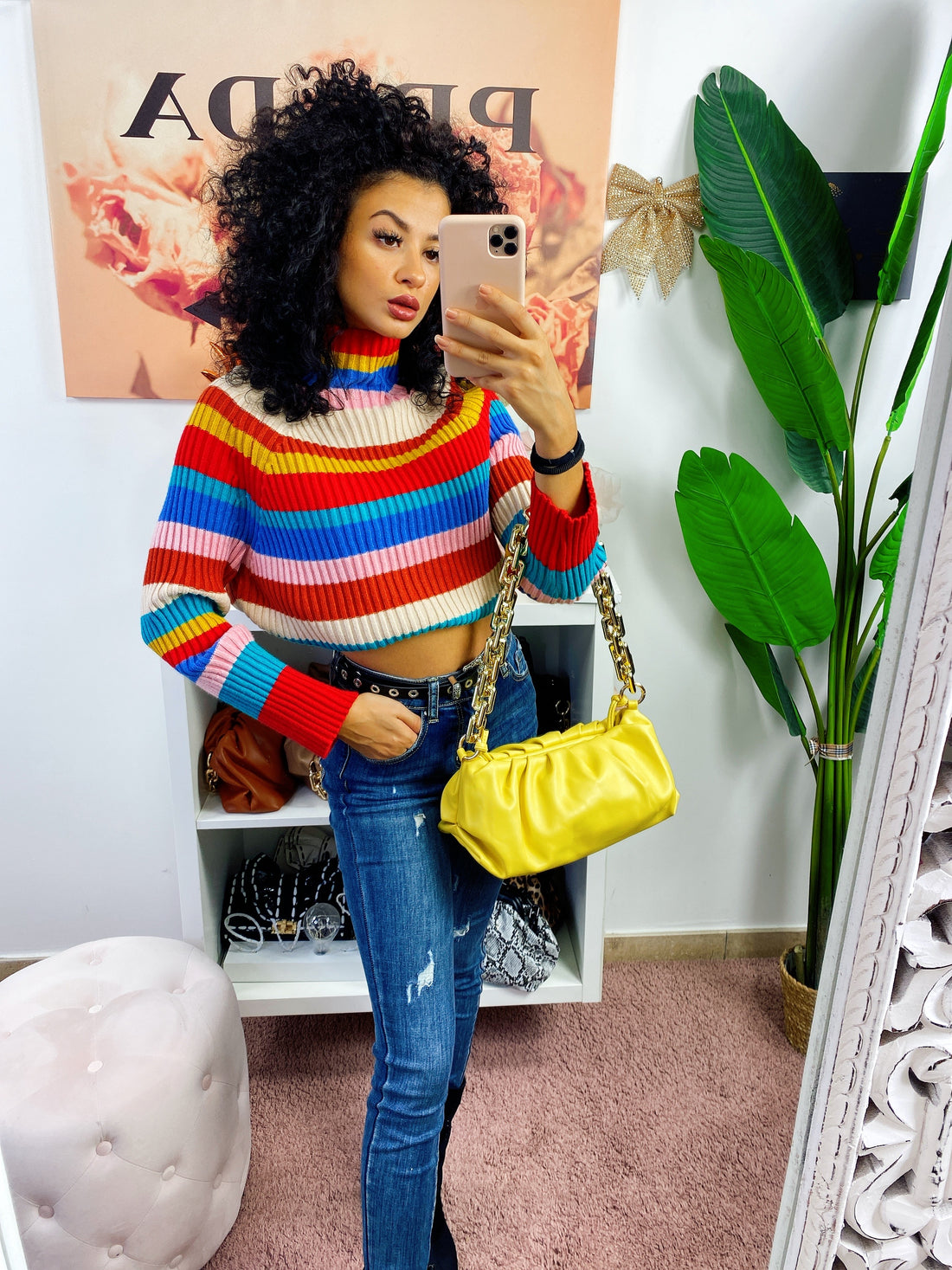 Maglione multicolore a collo alto - R.a. Boutique 