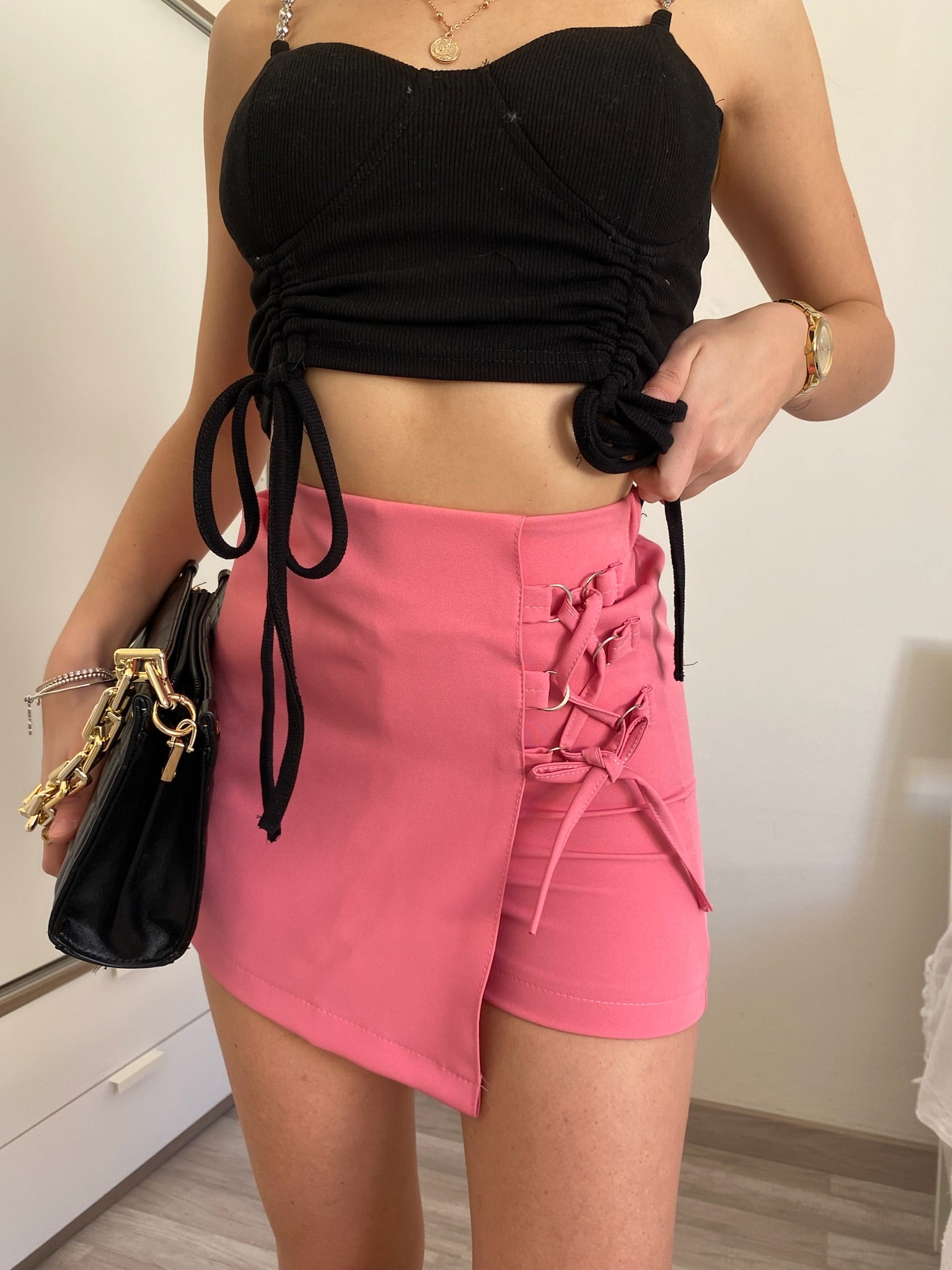 Gonna pantalone lace rosa - R.a. Boutique 